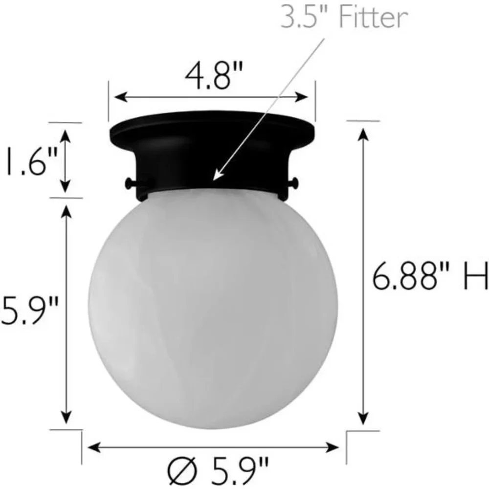 Design House 588483 Traditional 1 Indoor Ceiling Mount Globe Light Dimmable